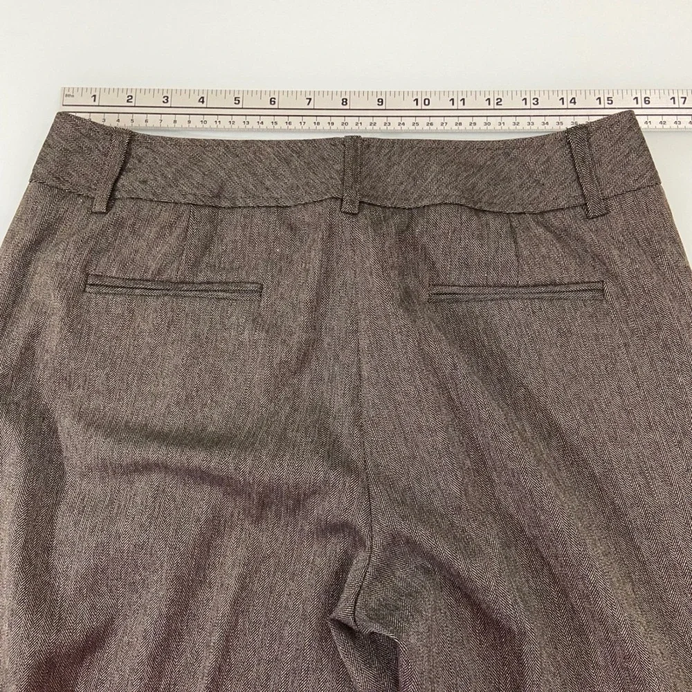 Peter Nygard Dress Pants‎ Career Trouser Brown Herringbone Stretch Size 8
